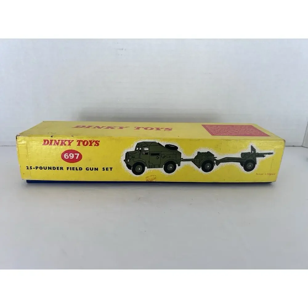 Vintage Dinky Toys 697 25-Pounder Field Gun Set W/Box